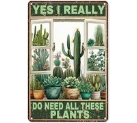 Cute Gardening Vintage Retro Metal Aluminum Sign,Yes I Really Do Need All These Plants Art Retro Poster,Bedroom Cafe Home Pub Club Wall Signs Decor Vintage Aluminum Poster 8x12 Inch