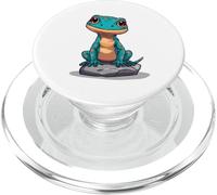 Cute Gecko Illustration Sitting on a Rock PopSockets PopGrip for MagSafe
