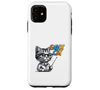 Cute Genius Cat Teacher Cartoon Illustration Case for iPhone 11