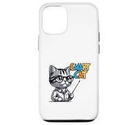Cute Genius Cat Teacher Cartoon Illustration Case for iPhone 12/12 Pro