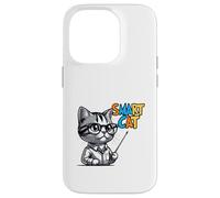 Cute Genius Cat Teacher Cartoon Illustration Case for iPhone 14 Pro