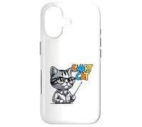 Cute Genius Cat Teacher Cartoon Illustration Case for iPhone 17