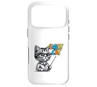 Cute Genius Cat Teacher Cartoon Illustration Case for iPhone 17 Pro