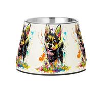 Cute German Shepherd Dog Bowl for Pets Elevated Stainless Steel Pets Feeding Bowl for Loving Pet Comfort Feeding