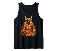 Cute German Shepherd Dog Knitting Cozy Autumn Animal Art Tank Top