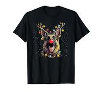 Cute German Shepherd Dog Reindeer Christmas T-Shirt