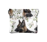 Cute German Shepherd Dogs Women's Leather Coin Change Purse Convenient Cash Coin Purse for Women Girls, Shepherd Dogs, 4.33"(L) x 3.74"(W) x 0.39"(H), Classic