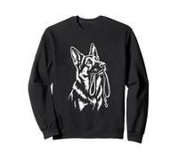 Cute German Shepherd Portrait Black and White Dog Lover Sweatshirt