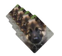 Cute german shepherd puppy Car Air Fresheners Cards Set of 4 Pieces Personalized Car Fresheners Gifts for Men Women Auto Aromatherapy Tablets Hanging Scented Cards for Wardrobe Bathroom