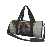 Cute german shepherd puppy Duffle Bag for Women Men Personal Item Travel Bag Canvas Weekender Overnight Bag Lightweight Sports Tote Gym Bag Carry On Luggage Bag, Black, One Size