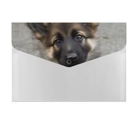 Cute German Shepherd Puppy File Folder, 6-Pocket Expanding Accordion Folder with Snap Closure, Waterproof Document Organizer for Home, Office & Travel