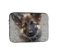 Cute German Shepherd Puppy Laptop Sleeve for Women Men, 17 Inch Waterproof Laptop Bag Lightweight Notebook Computer Cover Bag