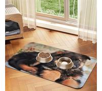 cute german shepherd puppy Patterned Pet Feeding Mat with Water-Absorbing PU Top & Rubber Base - Anti-Slip Dog Cat Food Mat for Cats, Dogs & Pets, 30x45cm