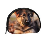 Cute German Shepherd Puppy Portable Mini Change Storage Bag, Stylish and Compact Coin Purse, Suitable for Daily Carrying