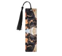 Cute German Shepherd Puppy Print 5pcs Wooden Bookmarks with Tassels, Reading Page Markers Book Marks, Gifts for Men Women