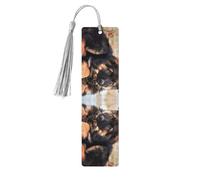 Cute German Shepherd Puppy Print 5pcs Wooden Bookmarks with Tassels, Reading Page Markers Book Marks, Gifts for Men Women