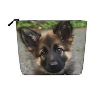 Cute German Shepherd Puppy Toiletry Bags for Women, Portable Travel Cosmetic Bag, Daily Organiser with Zipper