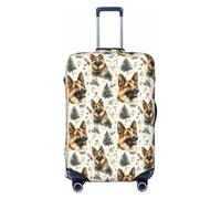 Cute German Shepherds Print Travel Luggage Covers, Washable Suitcase Covers Protector for Luggage 18-32 Inch High Elasticity, Black, Large