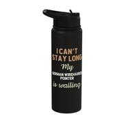 Cute German Wirehaired Pointer Dog Breed Owner Love Puppy Stainless Steel Insulated Water Bottle