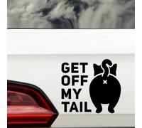 Cute Get Off My Tail Quote Waterproof Decal - Gifts for Cat Lovers - Car Stickers - Motorhome Stickers - Bike Stickers - Caravan Decals (Black)
