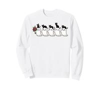 Cute Ghost and Black Cat Halloween Friendship Spooky Crew Sweatshirt