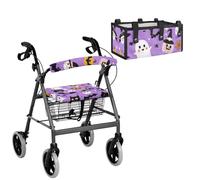 Cute Ghost and Pumpkin Rollator Walker Seat Covers Seat and Backrest Covers Seat Storage Bag for Rollator Walker Accessories Decor Seat Cover Halloween Decorations