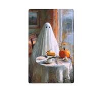 Cute Ghost at The Table Pumpkin Pie Single Toggle Blank Wall Plate Light Switch Cover Decorative 1 Gang for Kitchen Room Bathroom Size 11.4x7cm