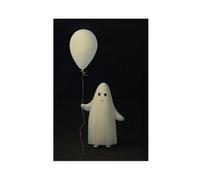 Cute Ghost Balloon Gothic Funny Holiday Decorations Canvas Poster Wall Art Decor Print Picture Paintings for Living Room Bedroom Decoration 12x18inch(30x45cm)