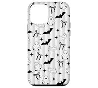 Cute Ghost Bats and Bows Spooky Striped Aesthetic Case for iPhone 12 mini