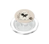 Cute Ghost Black Cat Book Spooky Bookish Halloween Aesthetic PopSockets PopGrip for MagSafe