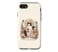 Cute Ghost Black Cats Floral Tis The Halloween Season Design Case for iPhone SE (2020) / 7/8