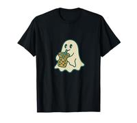 Cute Ghost Boba Vibes Kawaii Bubble Tea Halloween Mashup T-Shirt
