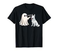 Cute Ghost Booping White Shepherd Halloween T-Shirt