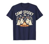 Cute Ghost Camping Halloween Summerween Campfire Camp Spooky T-Shirt