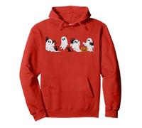 Cute Ghost Cat Halloween - Adorable Spooky Black Cat Costume Pullover Hoodie