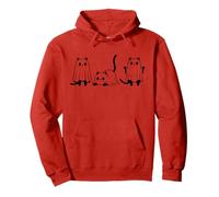 Cute Ghost Cat Halloween - Adorable Spooky Black Cat Costume Pullover Hoodie