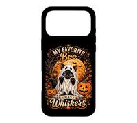 Cute Ghost Cat "My Favorite Boo Has Whiskers" Spooky Art Case for iPhone 17 Pro Max