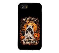Cute Ghost Cat "My Favorite Boo Has Whiskers" Spooky Art Case for iPhone SE (2020) / 7/8