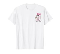 Cute Ghost Coffee Coquette Aesthetic Halloween Kawaii Girls T-Shirt