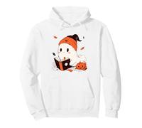 Cute Ghost Cozy Autumn - Reading Halloween Pullover Hoodie
