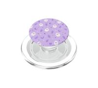 Cute Ghost Crescent Moon Purple Lavender Halloween Pattern PopSockets PopGrip for MagSafe