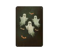 Cute Ghost Dark Academia Retro Poster Metal Tin Sign Chic Art Retro Iron Painting Bar People Cave Cafe Family Garage Poster Wall Decoration 8x12inch(20x30cm)