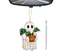 Cute Ghost Decor | Halloween Tree Decorations Cute Reading Ghost - Bag Charm 2D Acrylic Sign Home Decor for Party Favors Holiday Shop Window Car Backpack Door Wall