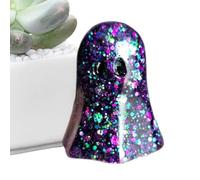 Cute Ghost Decoration - Small Ghost Figurine | Graduated Tray Glitter Ghosts | Halloween Figurines Ghost Sculpture Collectables Resin Table Toppers Halloween Decoration