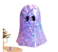 Cute Ghost Decoration - Small Ghost Figurine | Graduated Tray Glitter Ghosts | Halloween Figurines Ghost Sculpture Collectables Resin Table Toppers Halloween Decoration