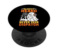 Cute Ghost Dispatcher Halloween Always Heard But Never Seen PopSockets Adhesive PopGrip
