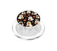 Cute Ghost Dog Pumpkin Maple Leaf Halloween Fall Pattern PopSockets PopGrip for MagSafe