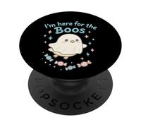 Cute Ghost Duck I'm Here for the Boos Halloween PopSockets Adhesive PopGrip