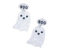 Cute Ghost Earrings for Women 80s 90s Neon Acrylic Earring BOO Halloween Cosplay Jewelry Halloweens Costume Holiday Party Gift, M, Acrylic Zinc, No Gemstone