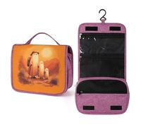 Cute Ghost Family on A Hike Travel Toiletry Bag for Women,Hanging Makeup Organizer with Hook for Shampoo